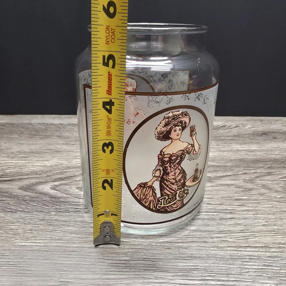 Vintage Pepsi-Cola Glass Jar Container